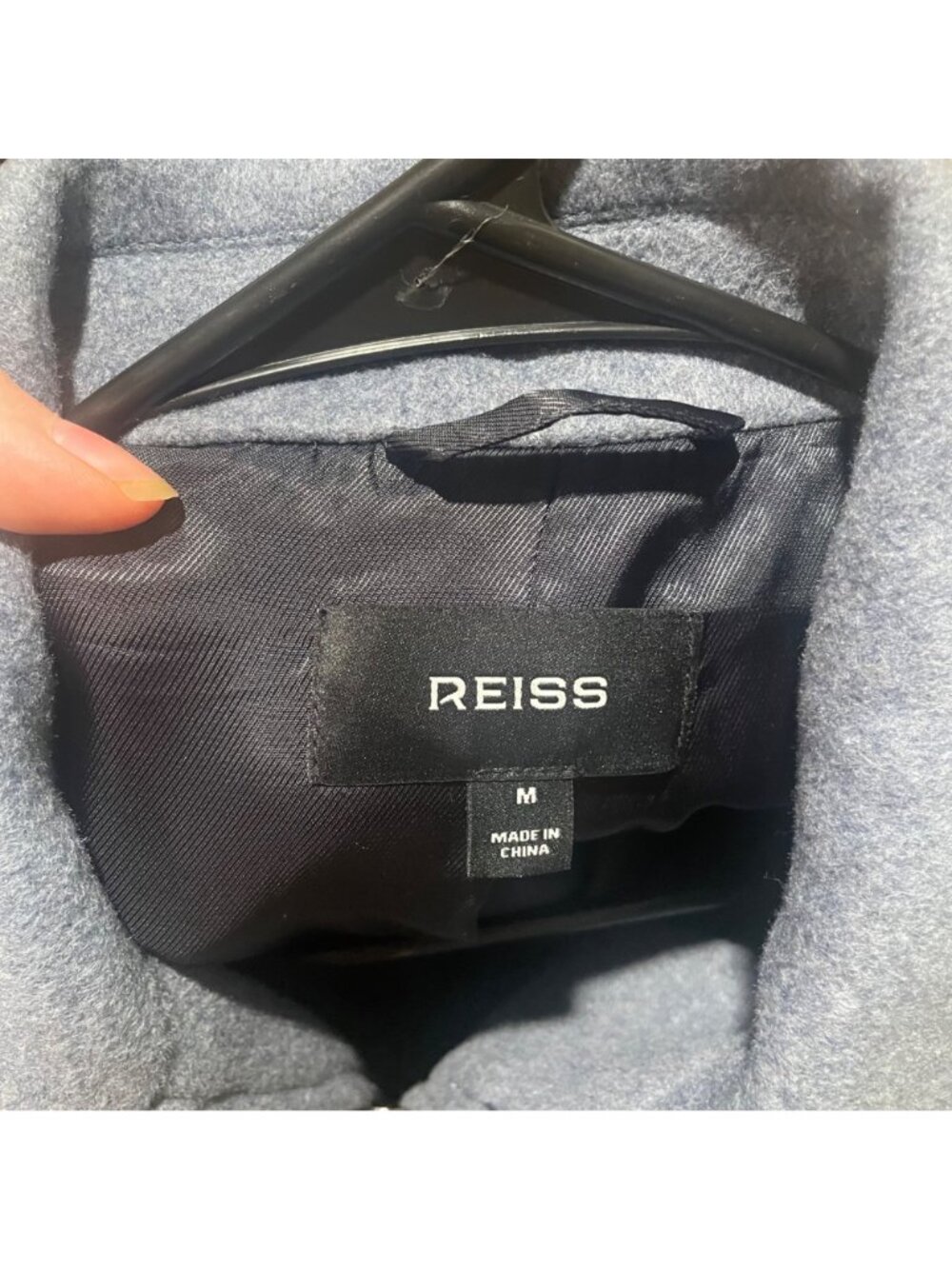 Reiss peridoe zip up trucker jacket in sky blue - Picture 9 of 12